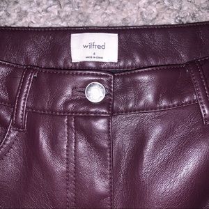 Aritzia Wilfred Melina faux leather pants